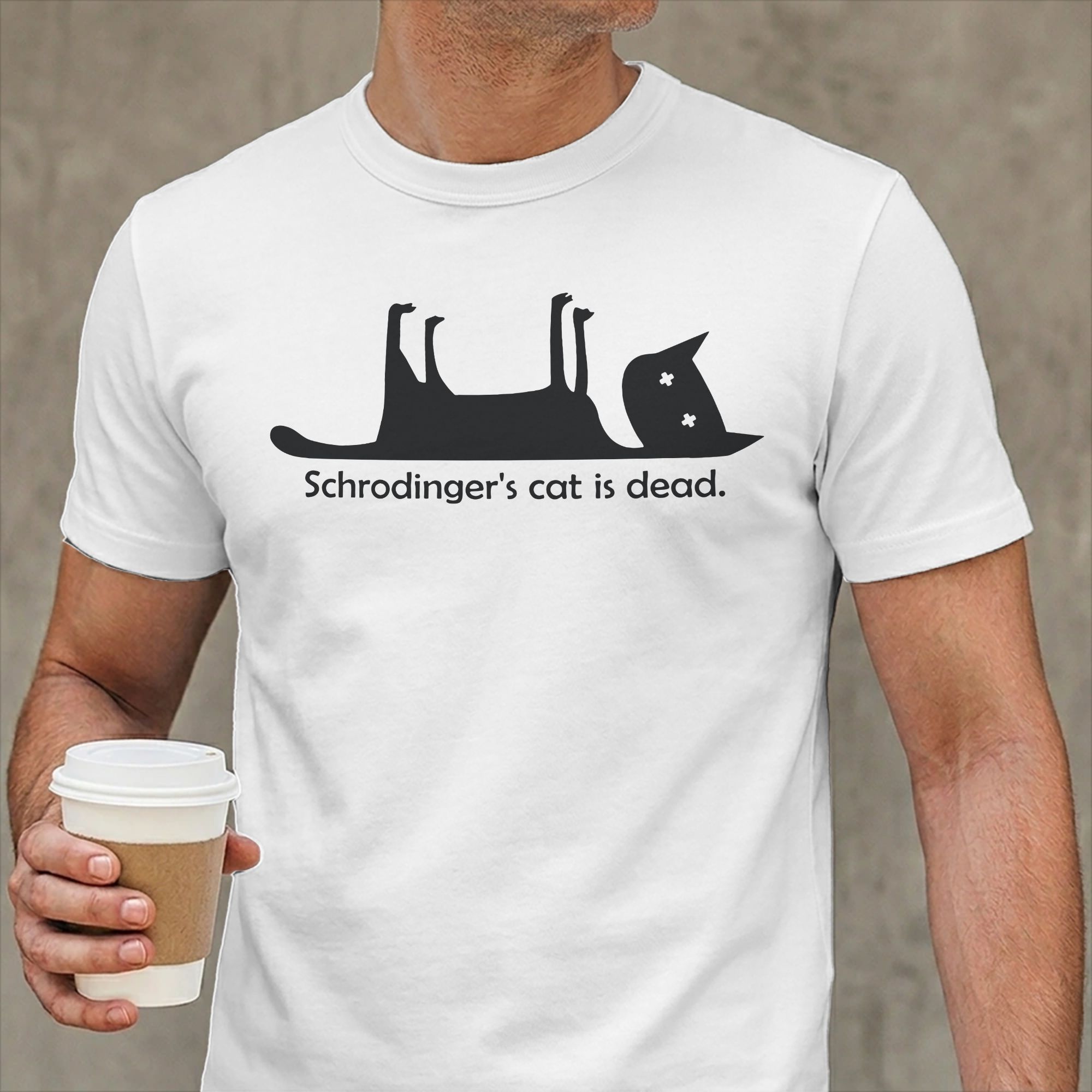 Summer Clothing Ideas Men - تي شيرت Schrodinger's Cat is Dead