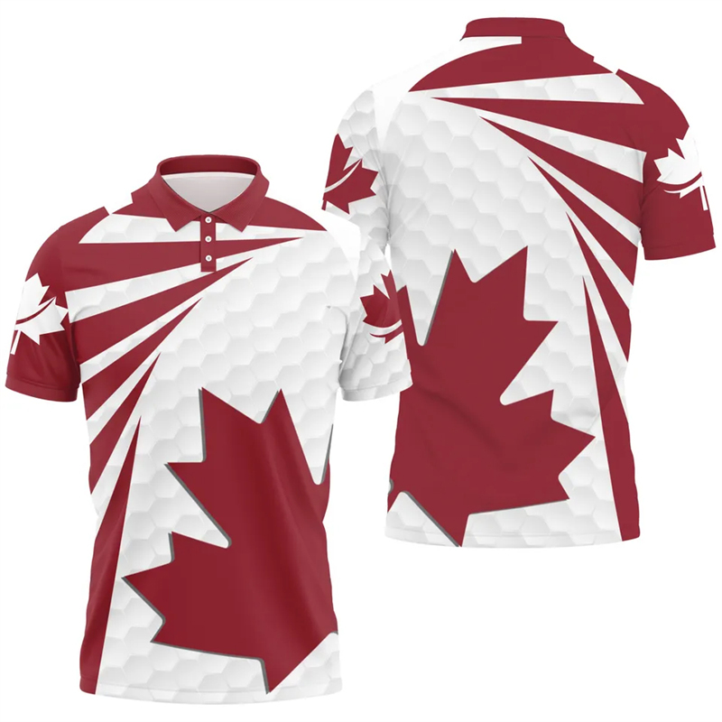 Summer Clothing Canada - مابل ليف العلم قميص بولو للرجال