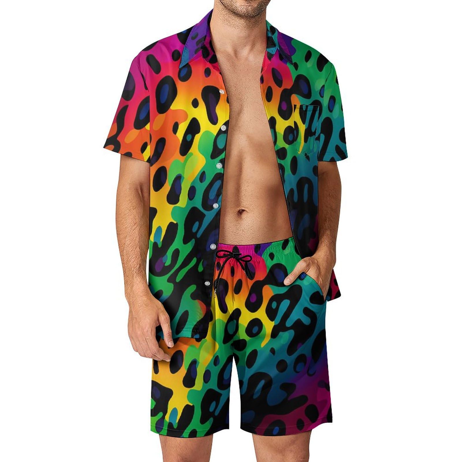 Summer Clothing Guys - طقم قميص رجالي صيفي بتصميم هندسي