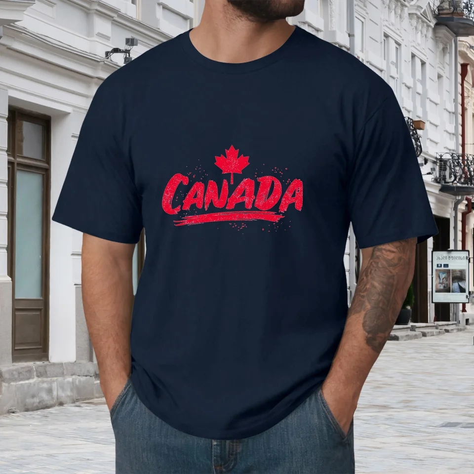 Summer Clothing Canada - تي شيرت رجالي عصري بتصميم أوراق