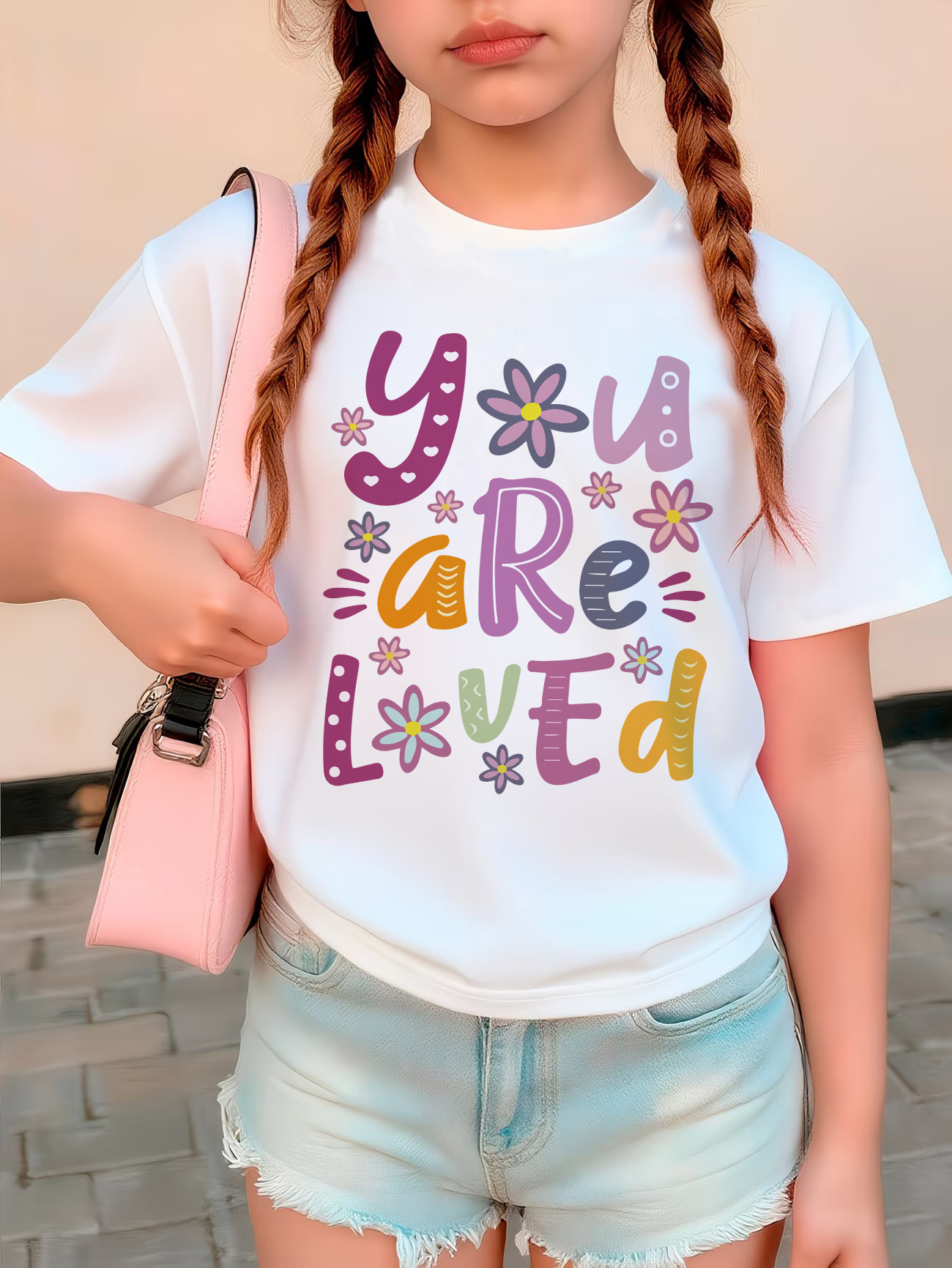 Summer Loving Kids Clothing - تي شيرت بتصميم رسالة حب، ملابس