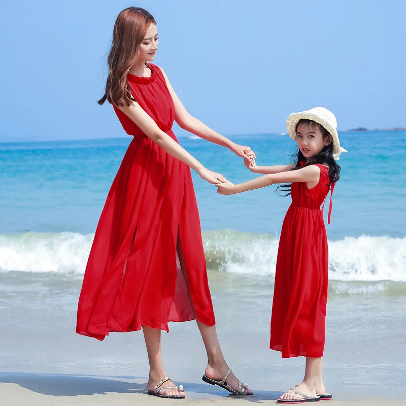 فستان للأم والفتاة للعطلات، فس - مراجعة Summer Clothing Resort وسعره