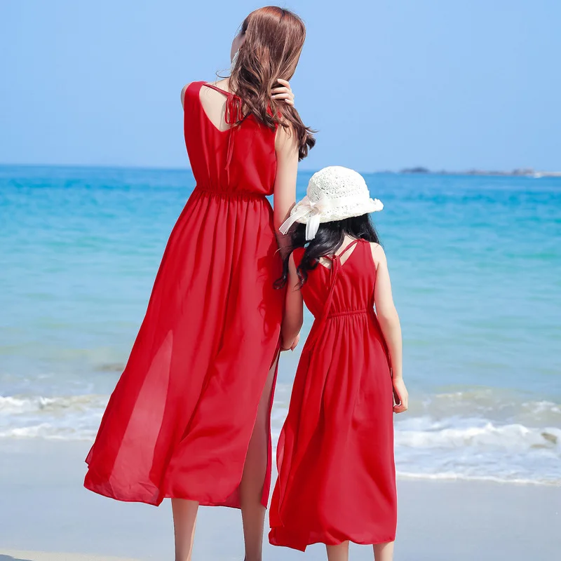 فستان للأم والفتاة للعطلات، فس - مراجعة Summer Clothing Resort وسعره
