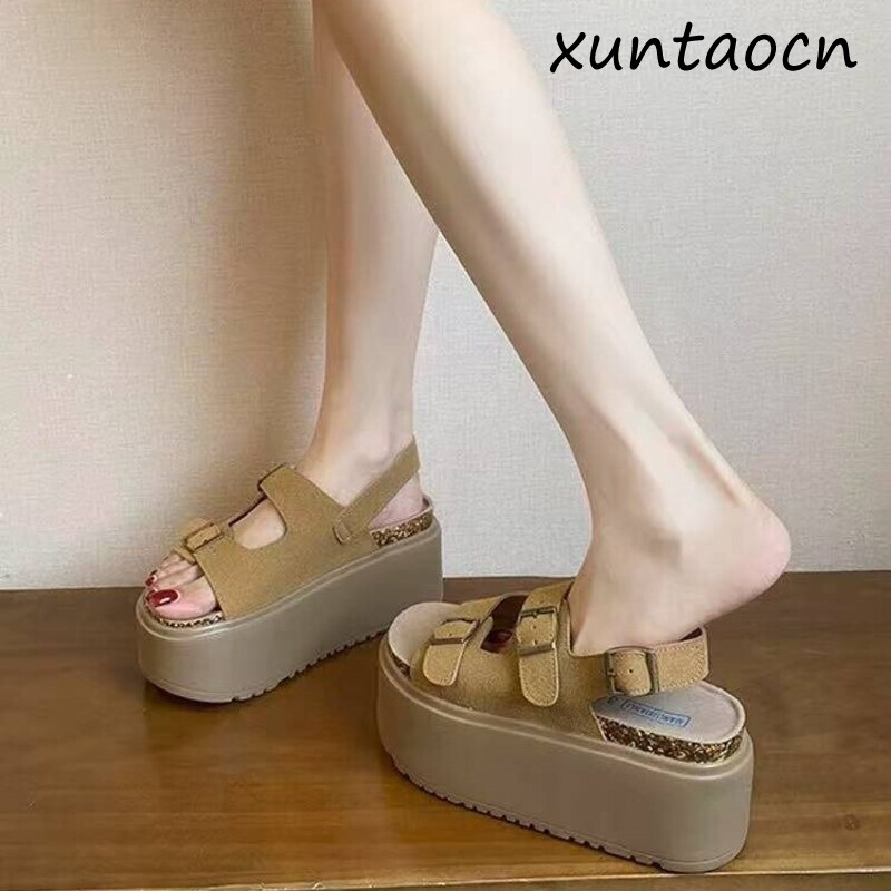 صنادل نسائية بكعب سميك ومنصة ع - مراجعة Summer Clothing Korea وسعره