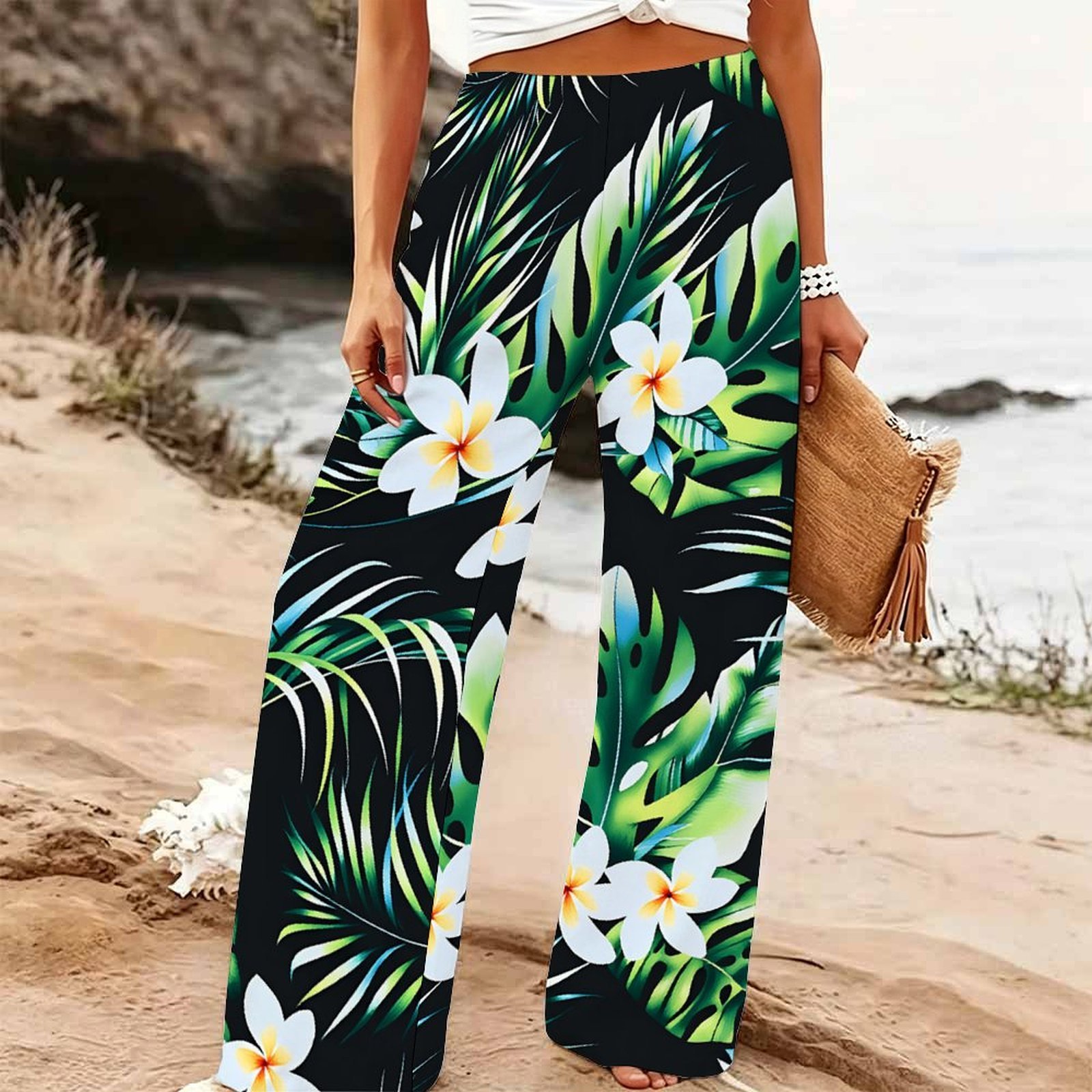 بنطلون نسائي صيفي واسع الساق ل - مراجعة Palazzo Pant Wide وسعره