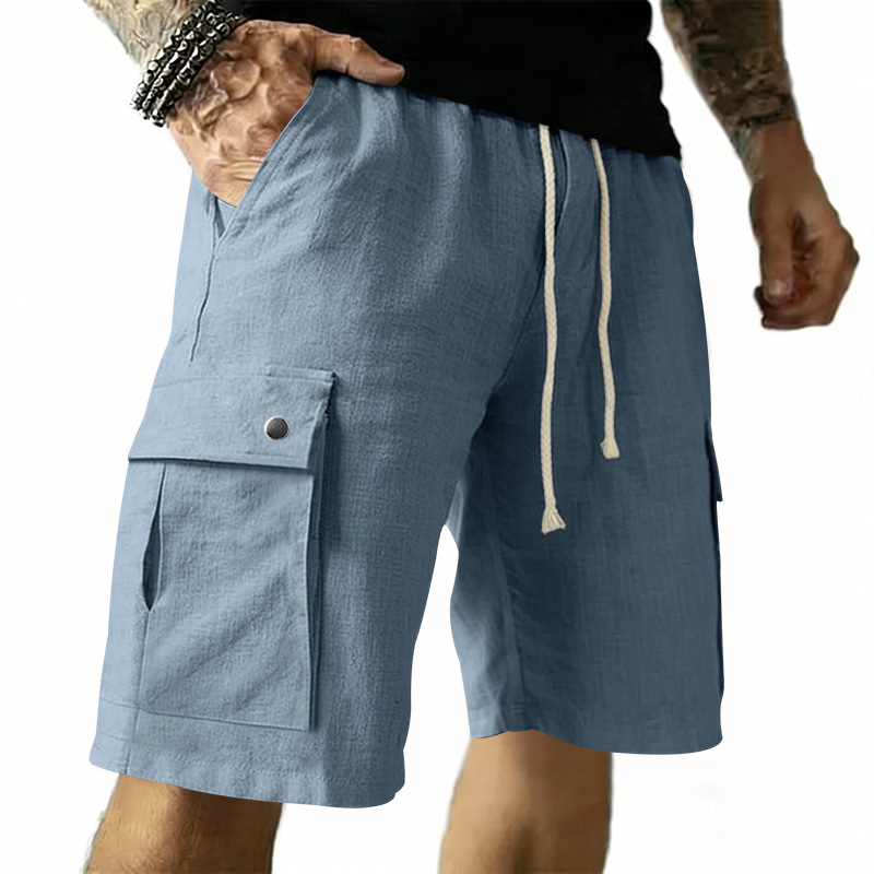 شورتات رجالية متعددة الجيوب بت - مراجعة Linen Shorts Men وسعره