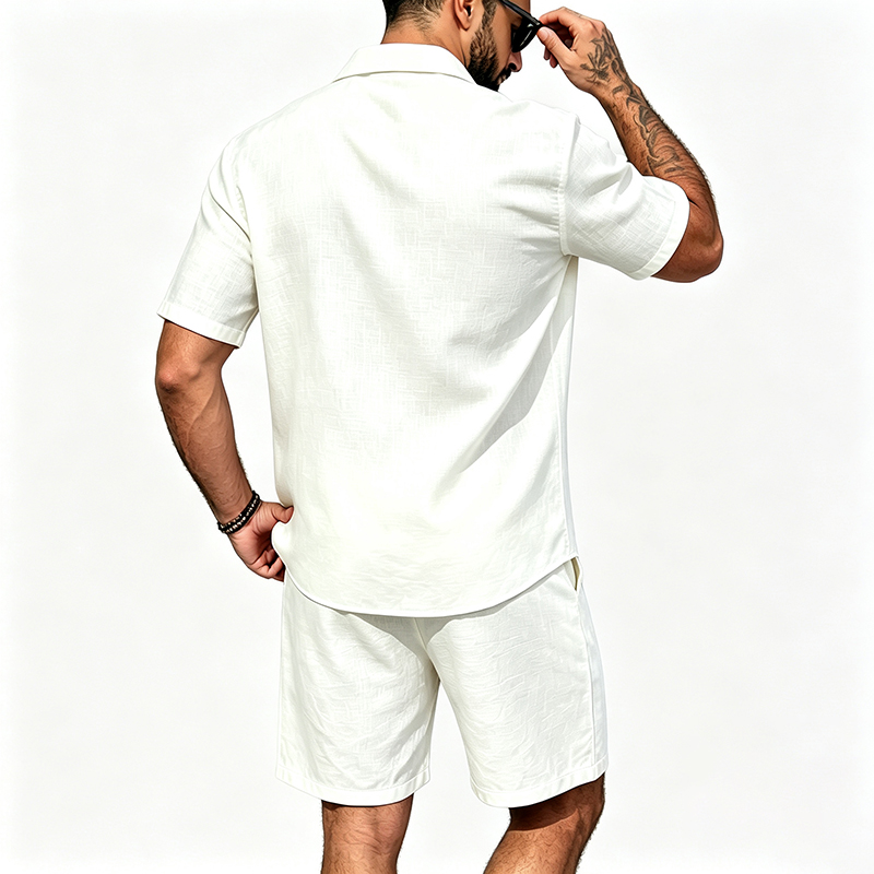 طقم رجالي من قطعتين من الكتان، - مراجعة Summer Clothing Outfits وسعره