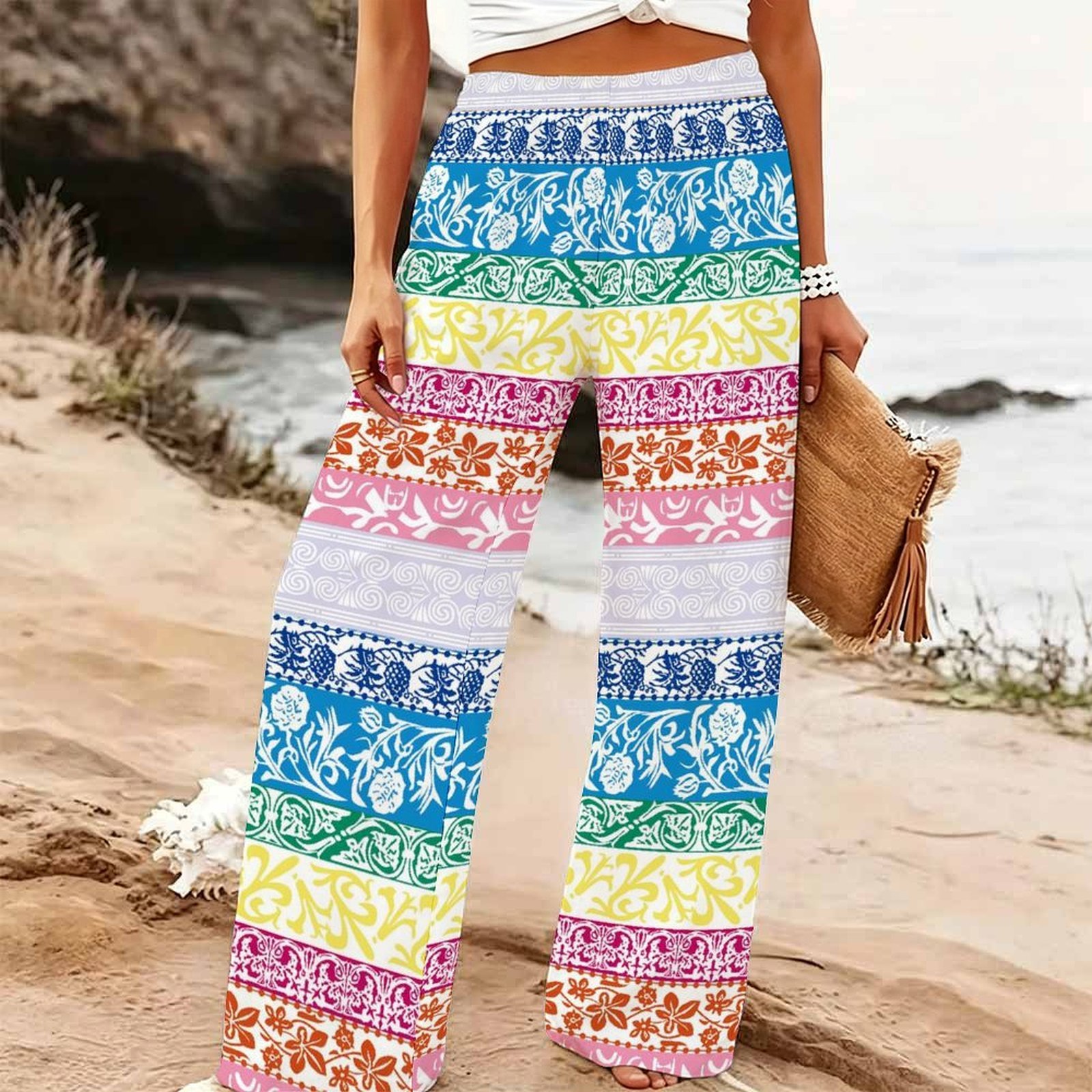 بنطلون نسائي صيفي واسع الساق ل - مراجعة Palazzo Pant Wide وسعره