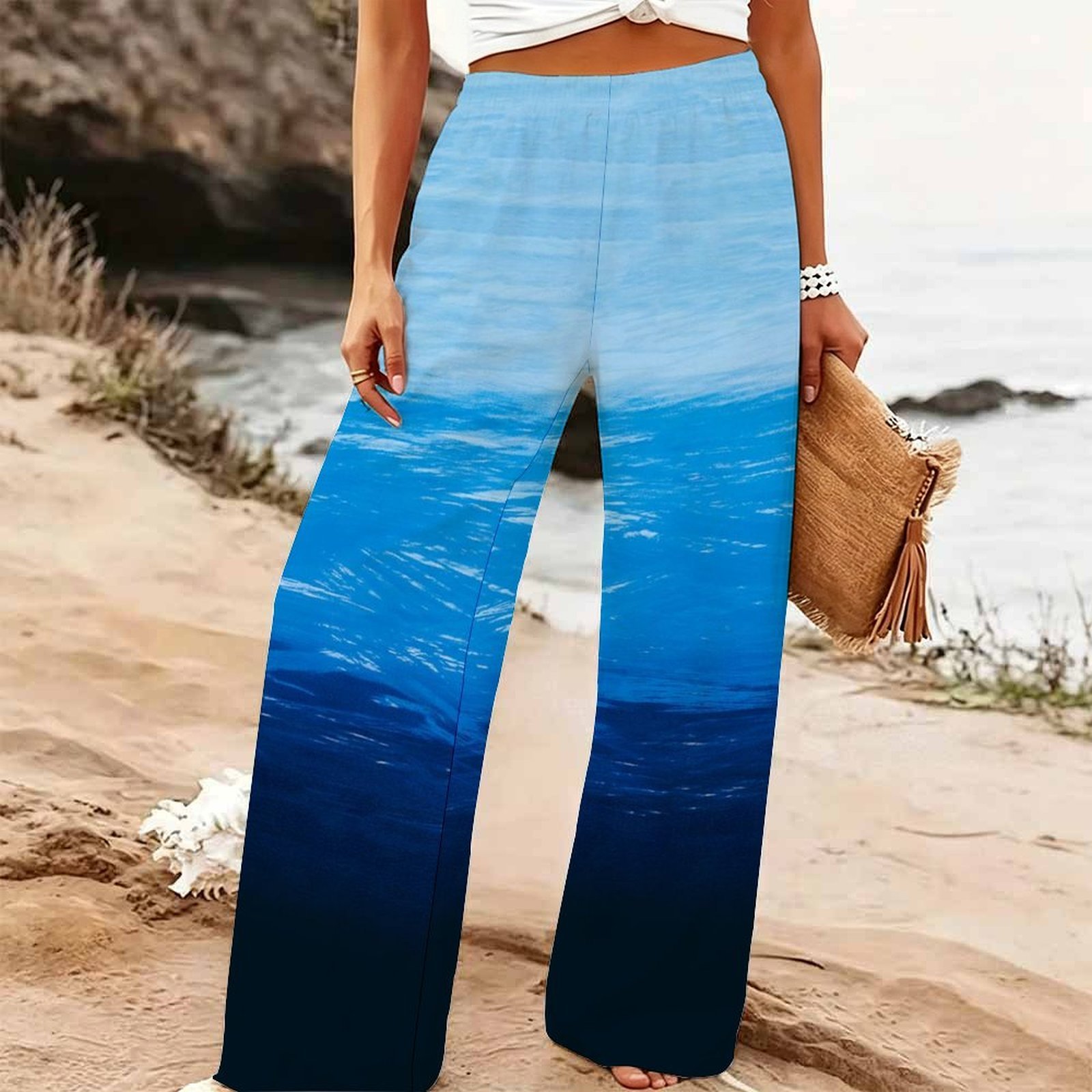 بنطلون نسائي صيفي واسع الساق ل - مراجعة Palazzo Pant Wide وسعره