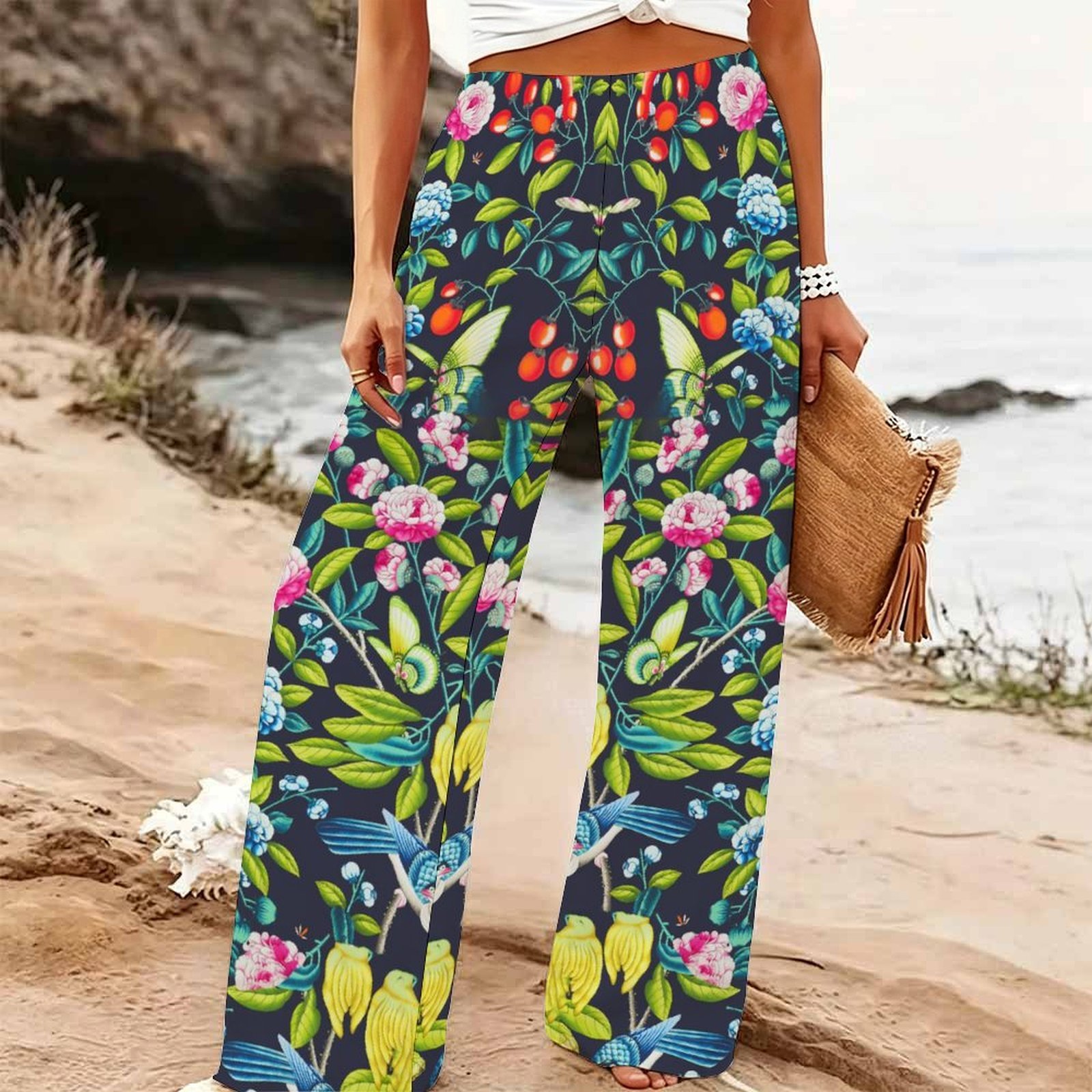 بنطلون نسائي صيفي واسع الساق ل - مراجعة Palazzo Pant Wide وسعره