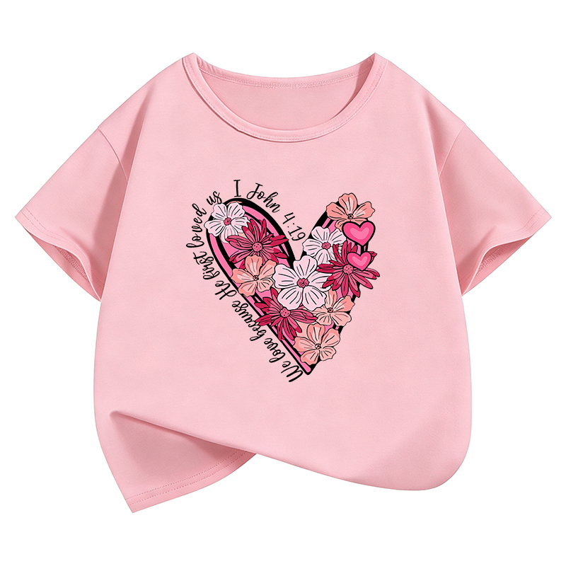 تي شيرت بتصميم قلب الحب الزهري - مراجعة Summer Loving Kids Clothing وسعره