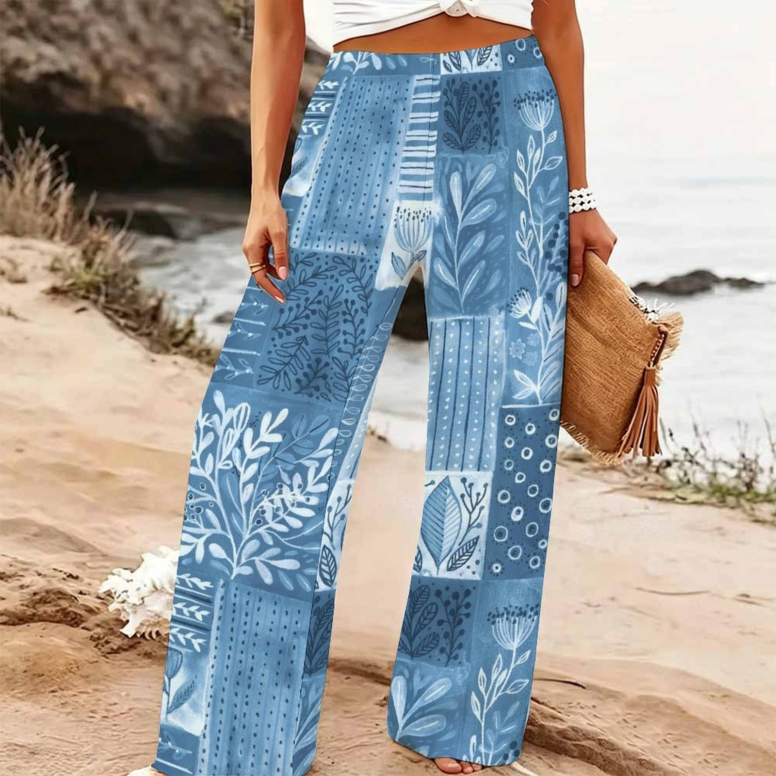 بنطلون نسائي صيفي واسع الساق ل - مراجعة Palazzo Pant Wide وسعره