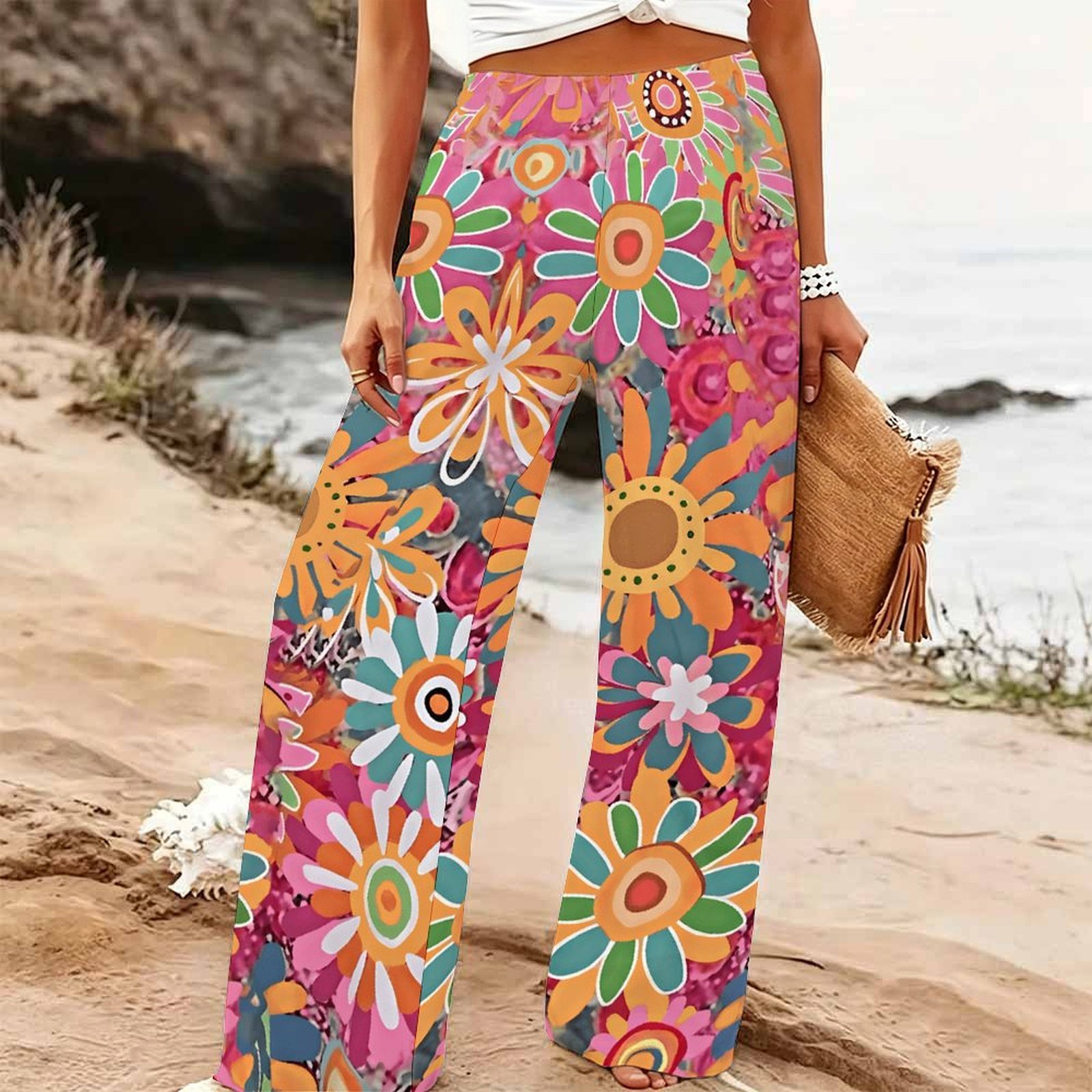 بنطلون نسائي صيفي واسع الساق ل - مراجعة Palazzo Pant Wide وسعره