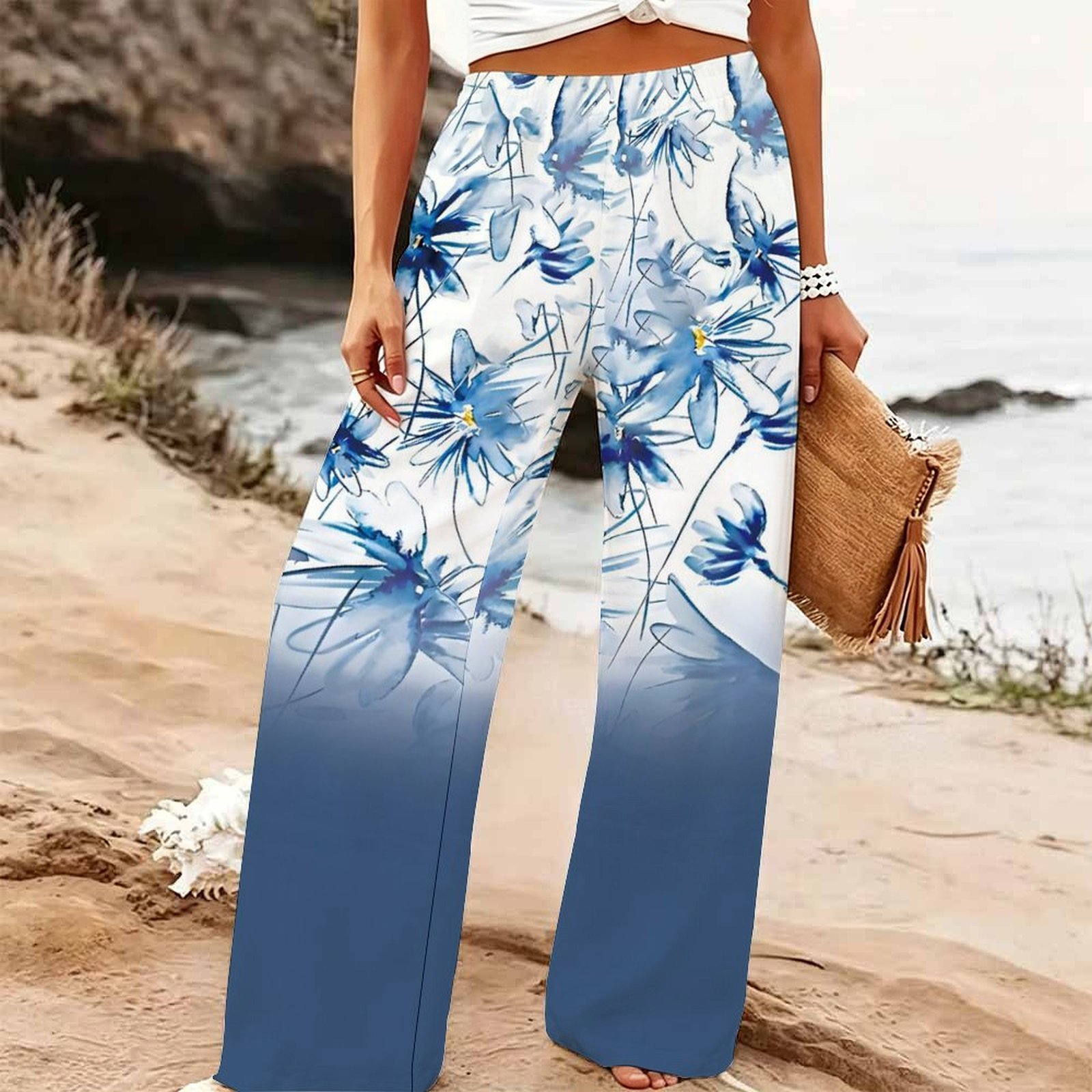 بنطلون نسائي صيفي واسع الساق ل - مراجعة Palazzo Pant Wide وسعره