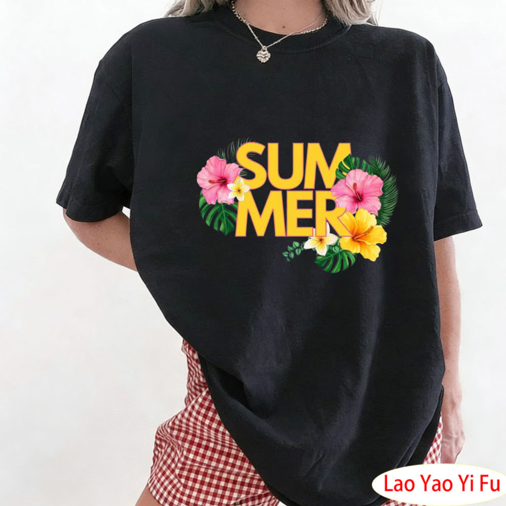 تي شيرت صيفي بنقشة زهور استوائ - مراجعة Summer Clothing Resort وسعره