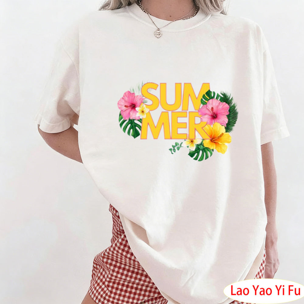 تي شيرت صيفي بنقشة زهور استوائ - مراجعة Summer Clothing Resort وسعره