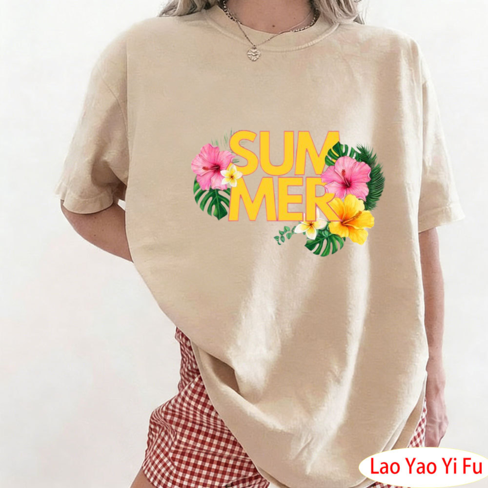 تي شيرت صيفي بنقشة زهور استوائ - مراجعة Summer Clothing Resort وسعره