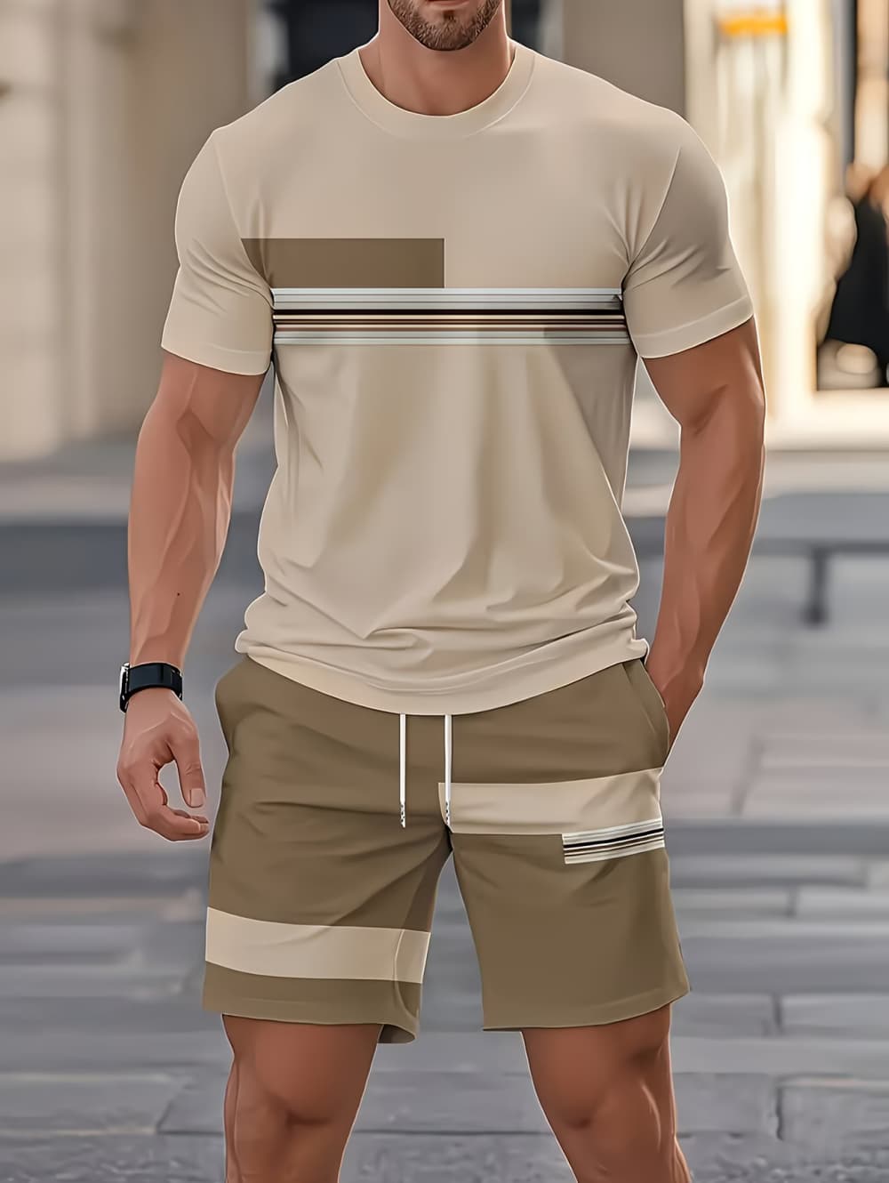 طقم صيفي رجالي مكون من قطعتين: - مراجعة Summer Clothing Outfits وسعره