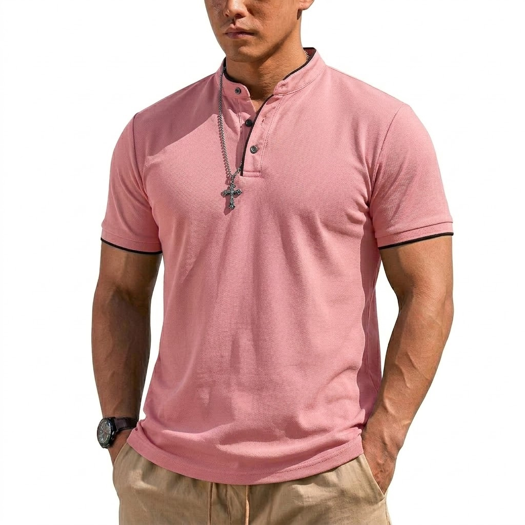 قميص هينلي صيفي بأكمام قصيرة ل - مراجعة Summer Clothing For Young Men وسعره