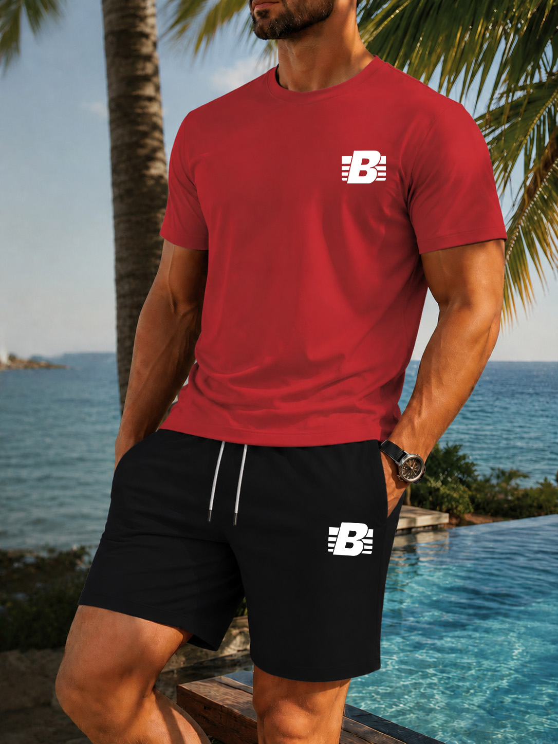 طقم رياضي رجالي من قطعتين، ملا - مراجعة Summer Clothing For Young Men وسعره