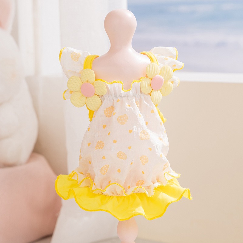 ملابس صيفية للكلاب باللون الأص - مراجعة Soft Summer Yellow Clothing وسعره