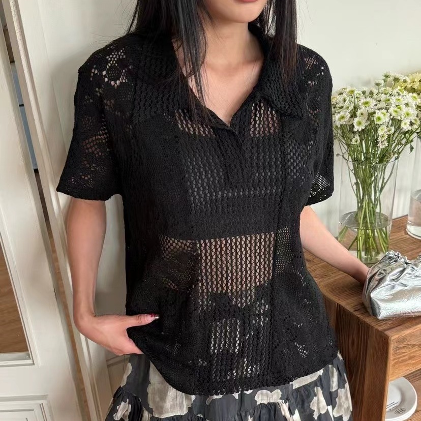 قميص نسائي بياقة دانتيل بتصميم - مراجعة Summer Clothing Online Shopping وسعره