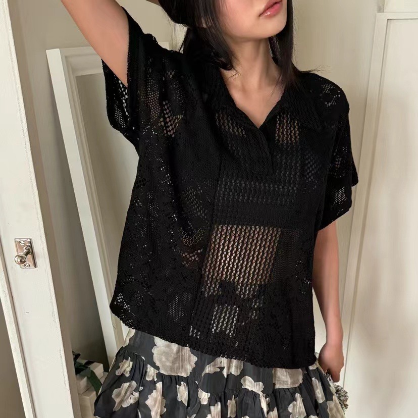قميص نسائي بياقة دانتيل بتصميم - مراجعة Summer Clothing Online Shopping وسعره