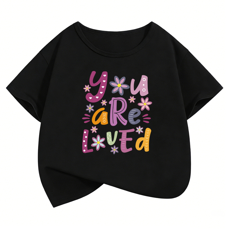 تي شيرت بتصميم رسالة حب، ملابس - مراجعة Summer Loving Kids Clothing وسعره