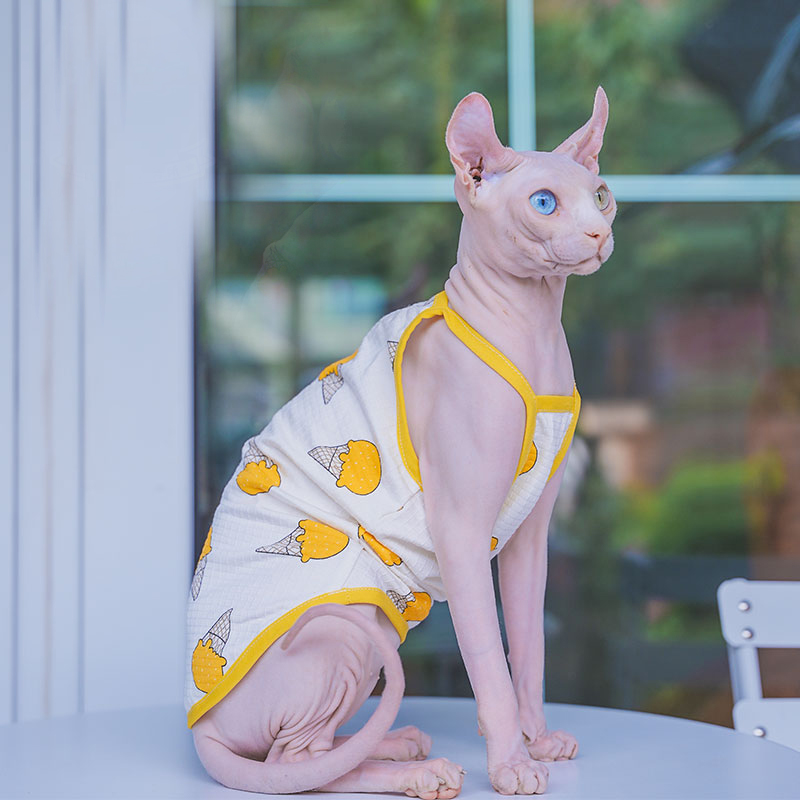 Sphynx-سترة من القطن الناعم لل - مراجعة Soft Summer Yellow Clothing وسعره