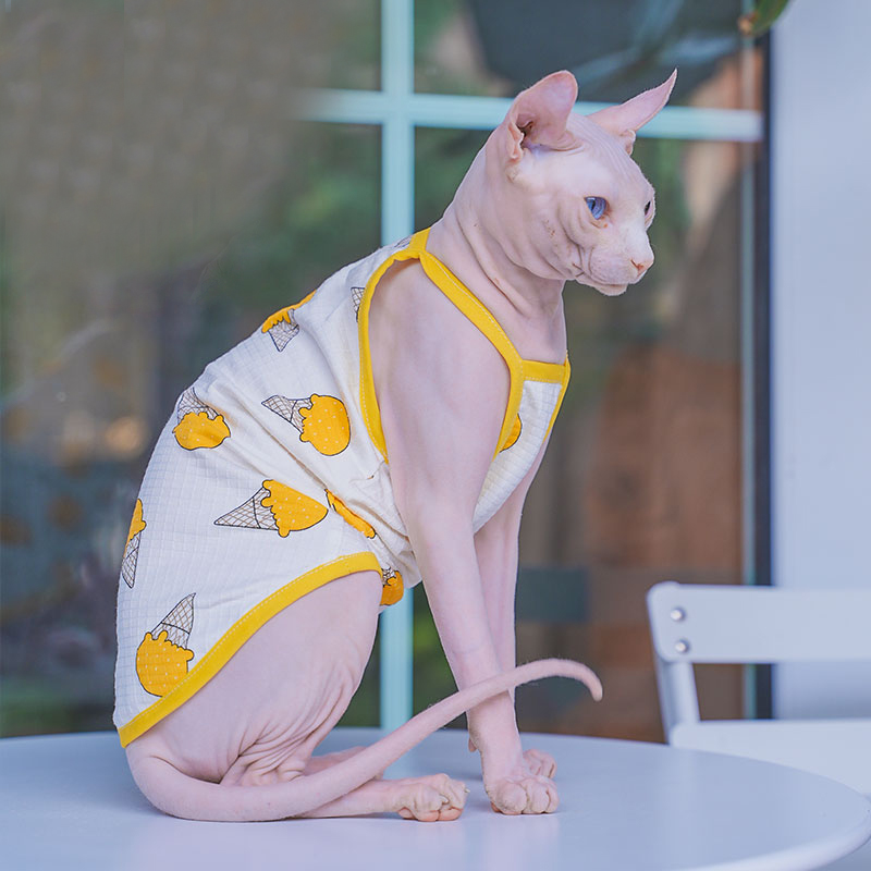 Sphynx-سترة من القطن الناعم لل - مراجعة Soft Summer Yellow Clothing وسعره