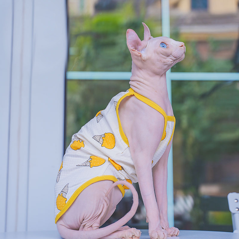 Sphynx-سترة من القطن الناعم لل - مراجعة Soft Summer Yellow Clothing وسعره