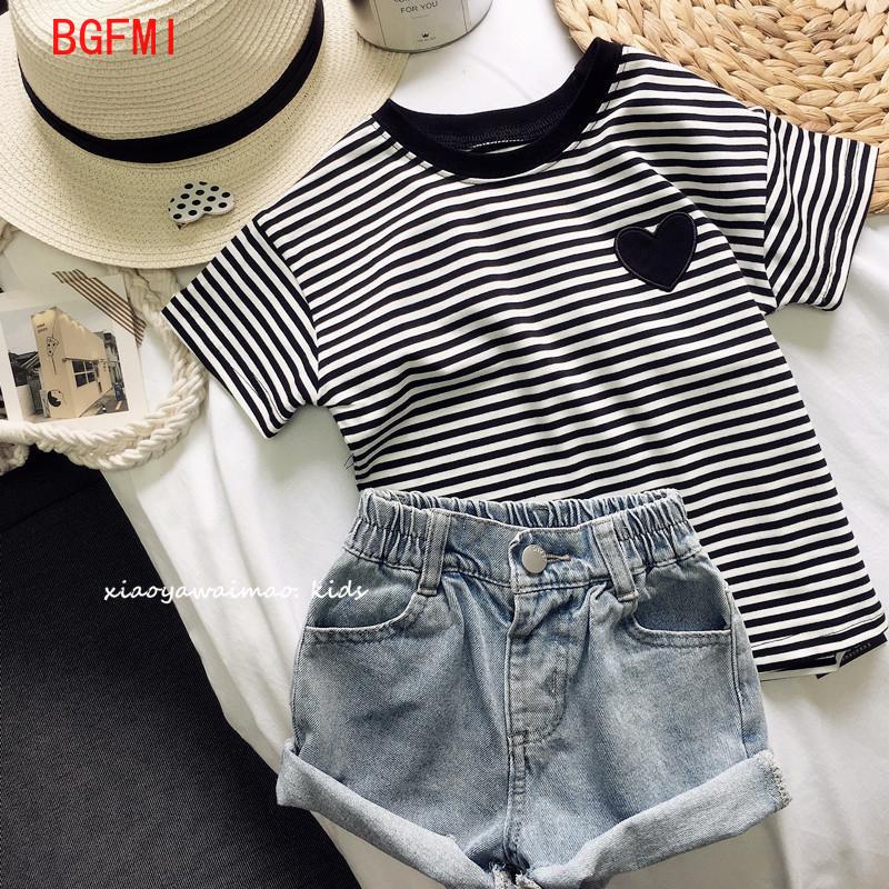 تي شيرت قطني مخطط بأكمام قصيرة - مراجعة Summer Loving Kids Clothing وسعره
